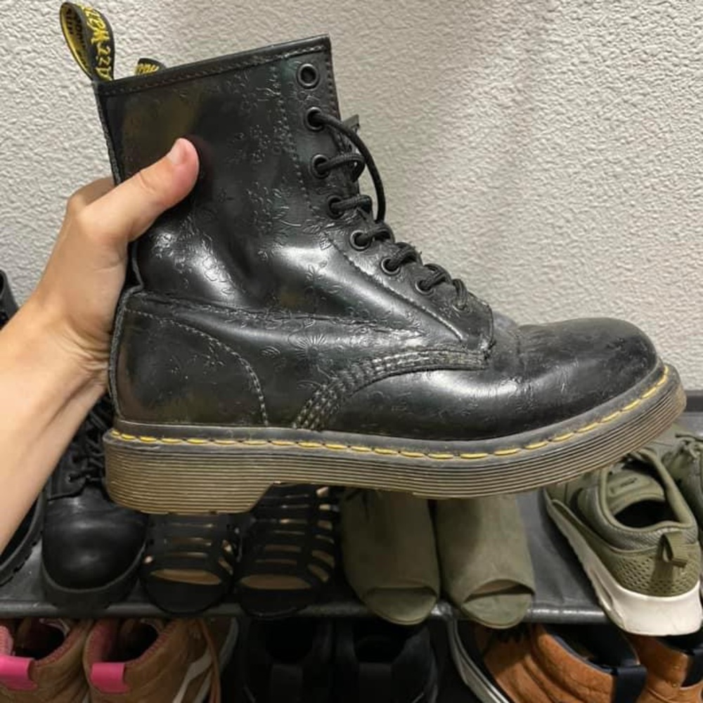 Floral embossed doc martens